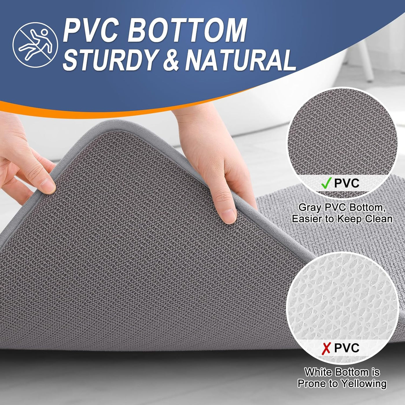 Memory Foam Bath Mat – 30x20 Grey, Soft & Absorbent