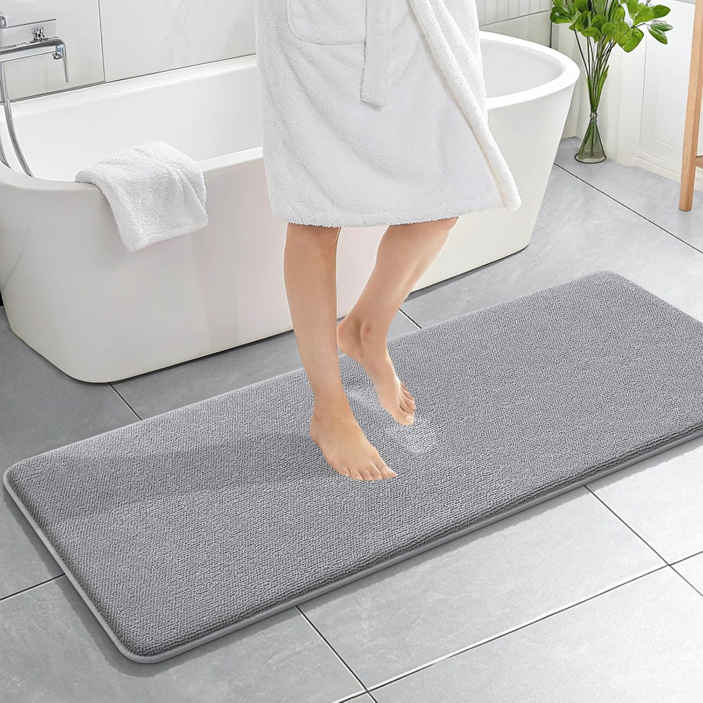 Memory Foam Bath Mat – 30x20 Grey, Soft & Absorbent