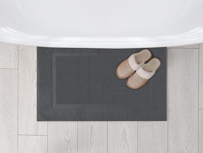 Gray Cotton Bath Mat – 21"x34" Absorbent 2-Pack