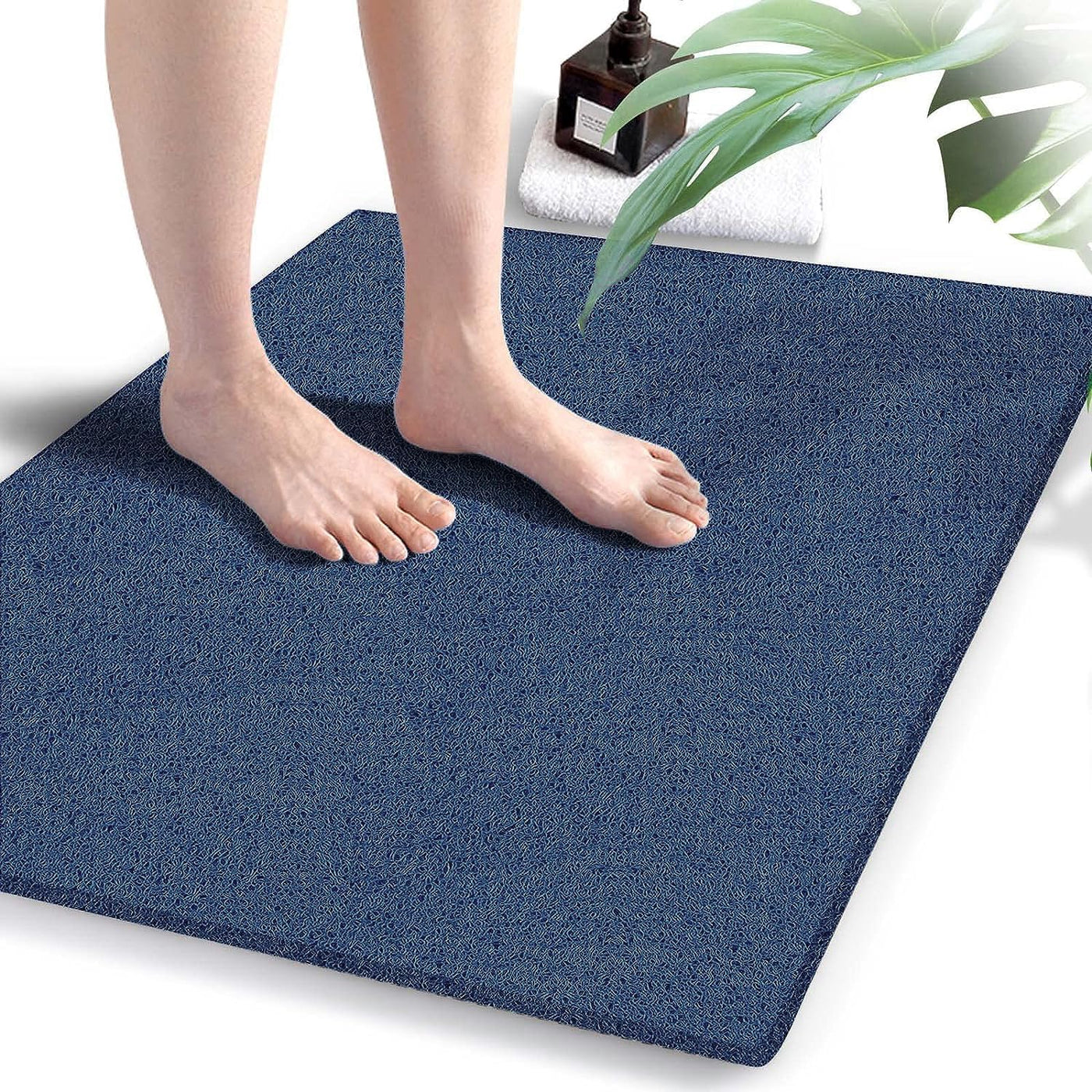 Loofah Shower Mat – 15.7x36 Non-Slip, Light Green