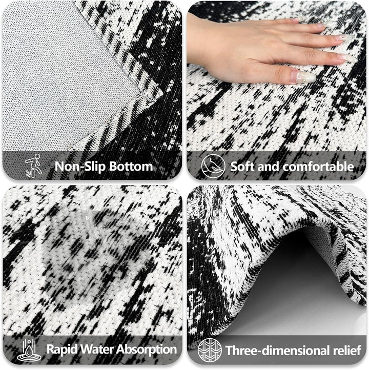 Graffiti Bath Mat – Non-Slip Quick Dry, Black