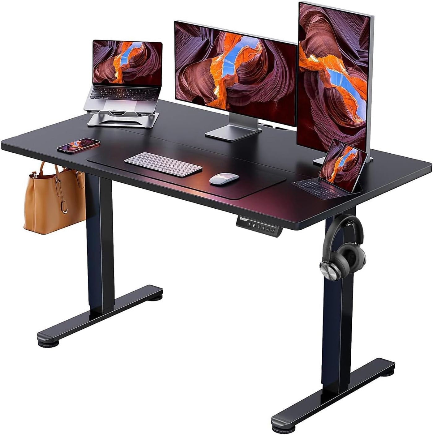 47" Black Electric Standing Desk – Adjustable Sit-Stand