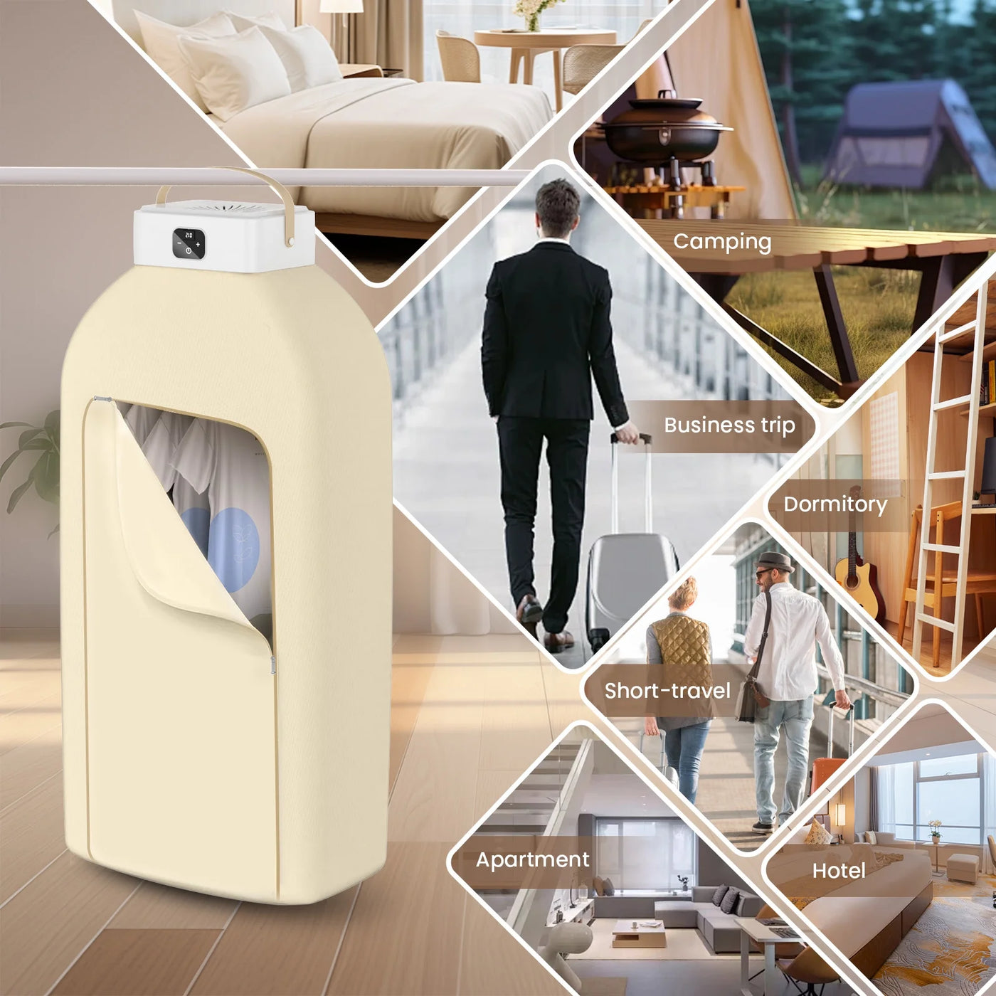 Portable Clothes Dryer, Foldable Electric Mini Drying Machine with Dry Bag and Remote Control