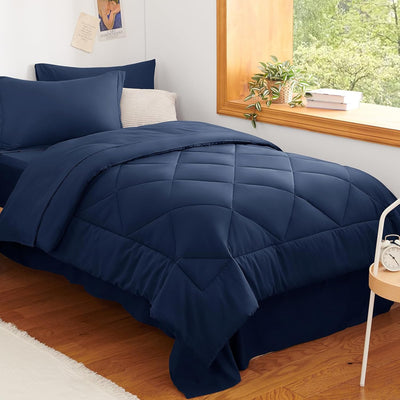 King Size Comforter Set – 7 Piece Dark Grey