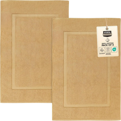 Gray Cotton Bath Mat – 21"x34" Absorbent 2-Pack