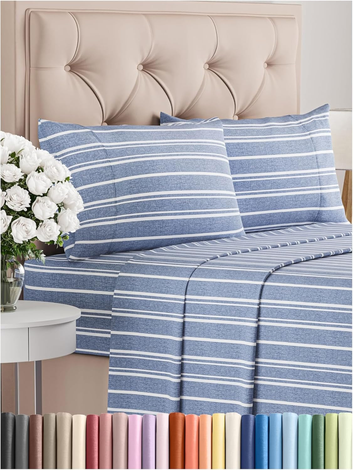 Queen 4-Pc White Sheet Set – Soft, Cooling, Luxury