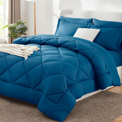 King Size Comforter Set – 7 Piece Dark Grey