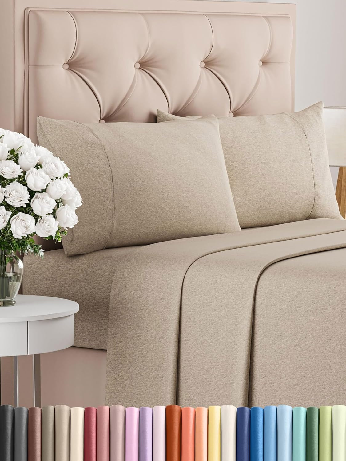 Queen 4-Pc White Sheet Set – Soft, Cooling, Luxury