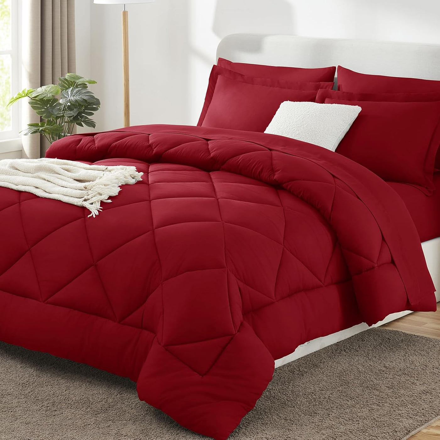 King Size Comforter Set – 7 Piece Dark Grey