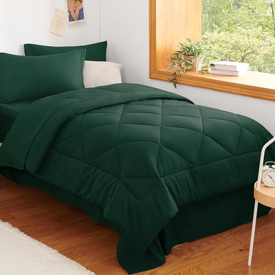 King Size Comforter Set – 7 Piece Dark Grey