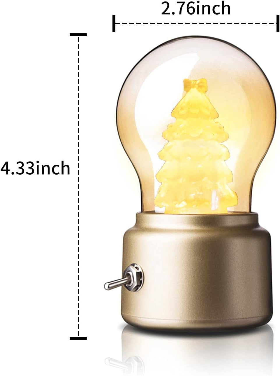 Christmas Tree Table Lamp Retro Bulb Lamp LED Glass Table Bedside Lamps Best Gift for Kids
