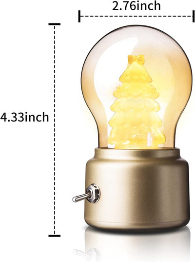 Christmas Tree Table Lamp Retro Bulb Lamp LED Glass Table Bedside Lamps Best Gift for Kids