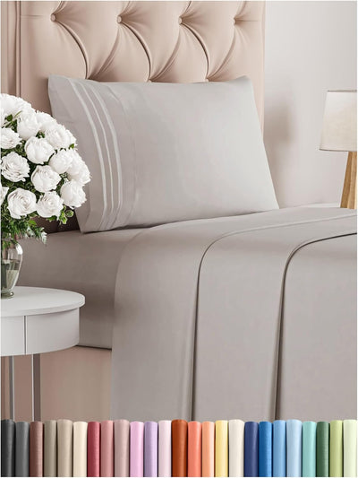 Queen 4-Pc White Sheet Set – Soft, Cooling, Luxury