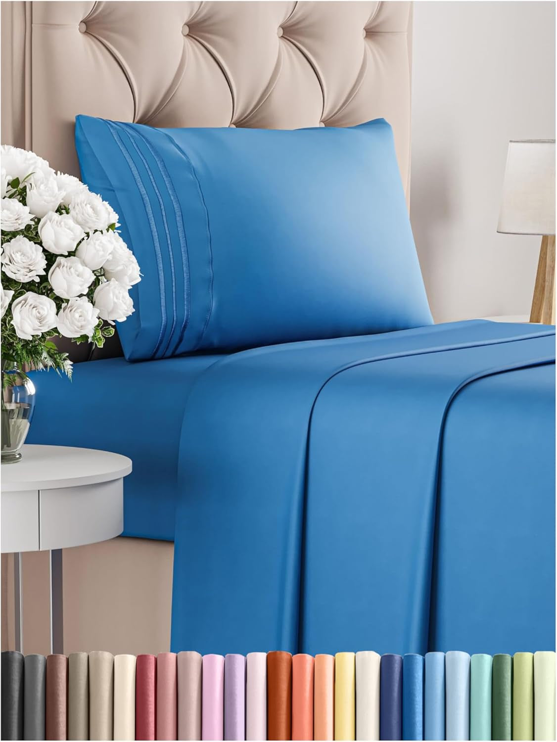 Queen 4-Pc White Sheet Set – Soft, Cooling, Luxury