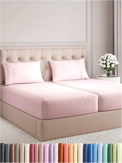 Queen 4-Pc White Sheet Set – Soft, Cooling, Luxury