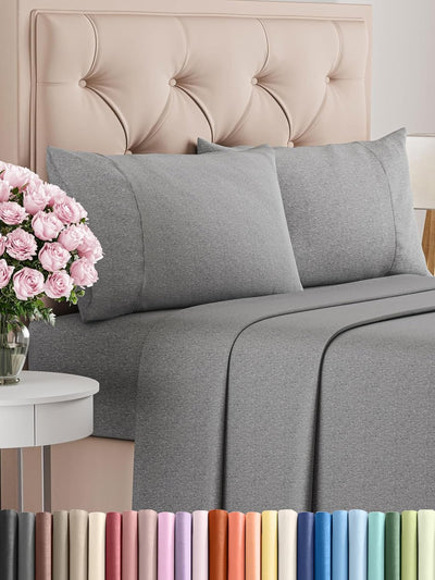 Queen 4-Pc White Sheet Set – Soft, Cooling, Luxury
