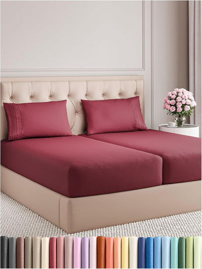 Queen 4-Pc White Sheet Set – Soft, Cooling, Luxury