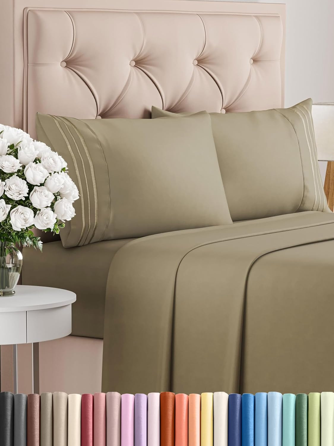 Queen 4-Pc White Sheet Set – Soft, Cooling, Luxury