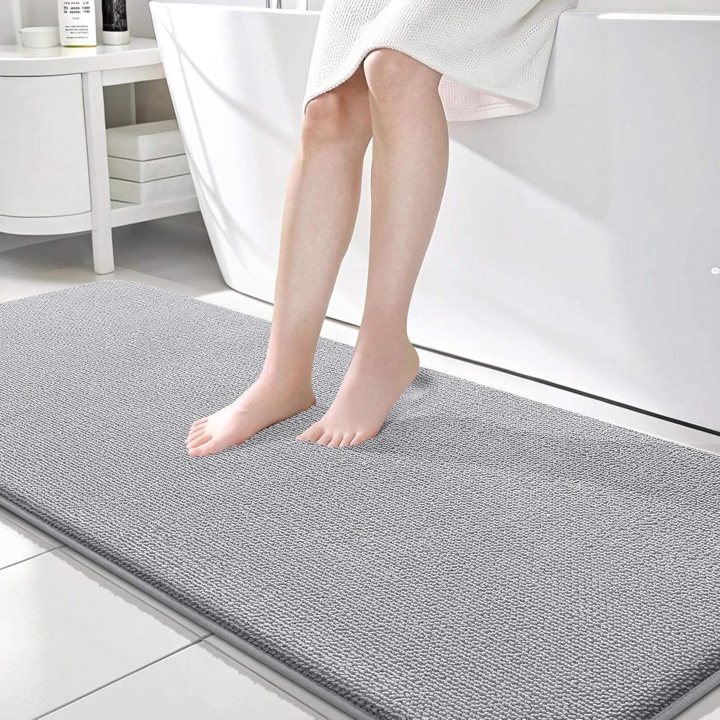 Memory Foam Bath Mat – 30x20 Grey, Soft & Absorbent