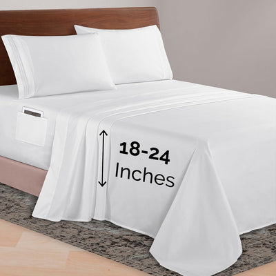 Queen 4-Pc Microfiber Sheet Set – Cream, 1500TC