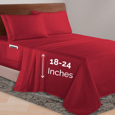 Queen 4-Pc Microfiber Sheet Set – Cream, 1500TC