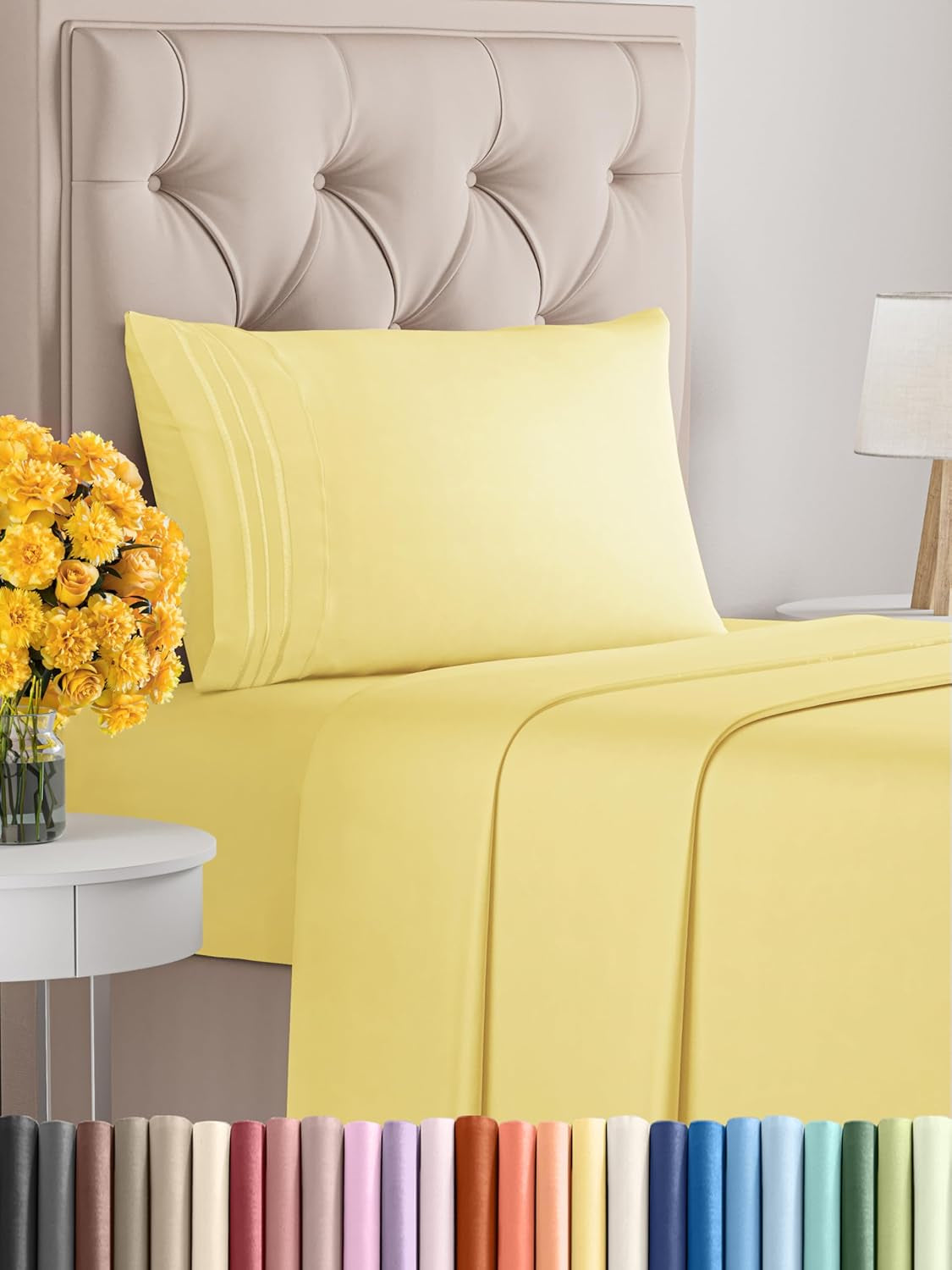 Queen 4-Pc White Sheet Set – Soft, Cooling, Luxury