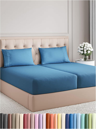 Queen 4-Pc White Sheet Set – Soft, Cooling, Luxury
