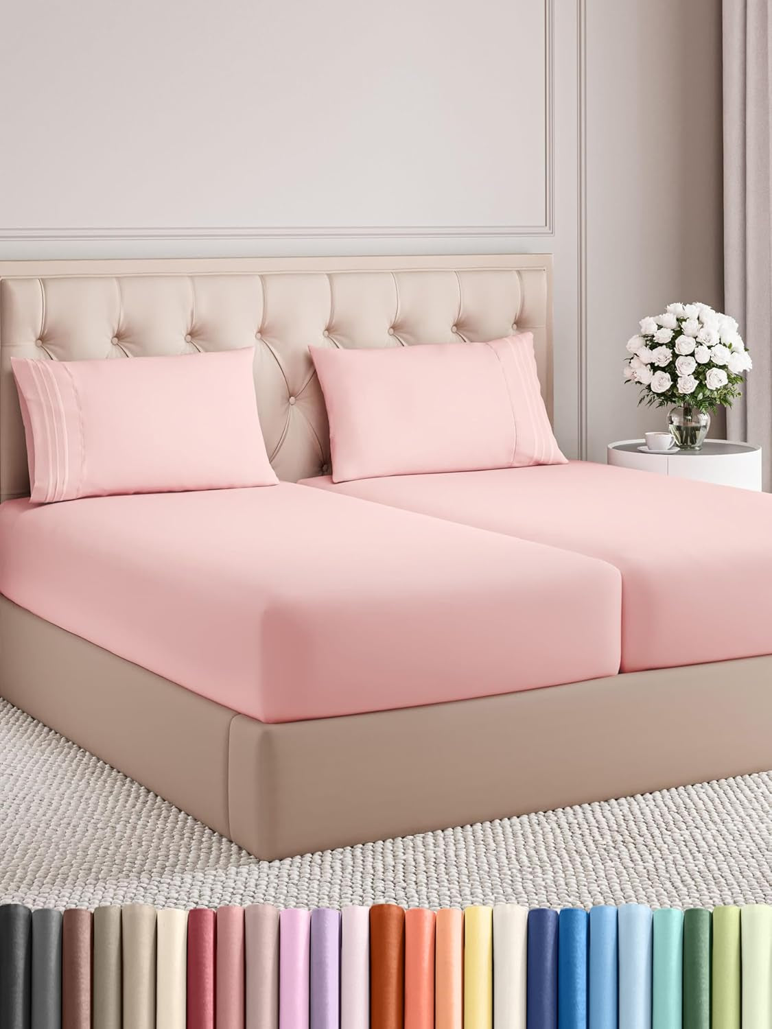 Queen 4-Pc White Sheet Set – Soft, Cooling, Luxury