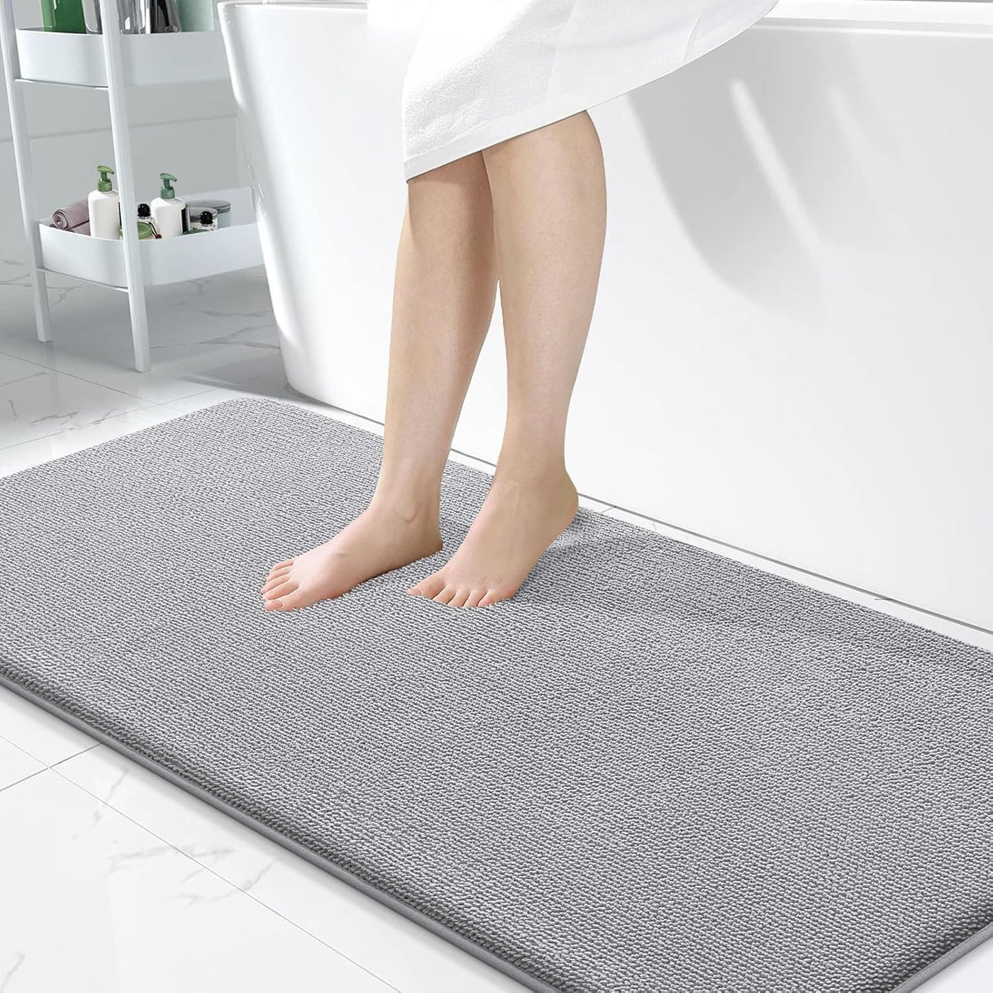 Memory Foam Bath Mat – 30x20 Grey, Soft & Absorbent
