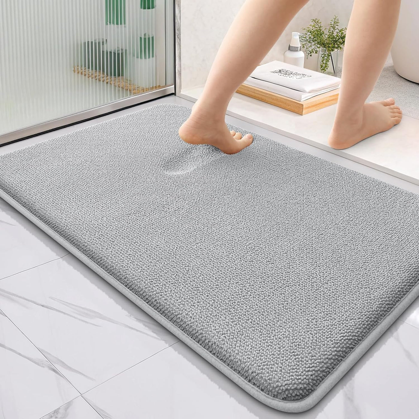 Memory Foam Bath Mat – 30x20 Grey, Soft & Absorbent