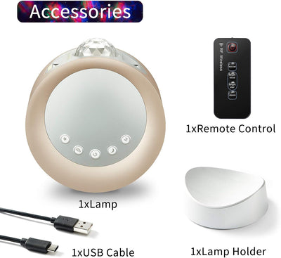 LED Sky Projector Light, Galaxy Lighting, Nebula Star Night Lamp with Base and Remote Control for Gaming Room, Home Theater, Bedroom , or Mood Ambiance (Gold)