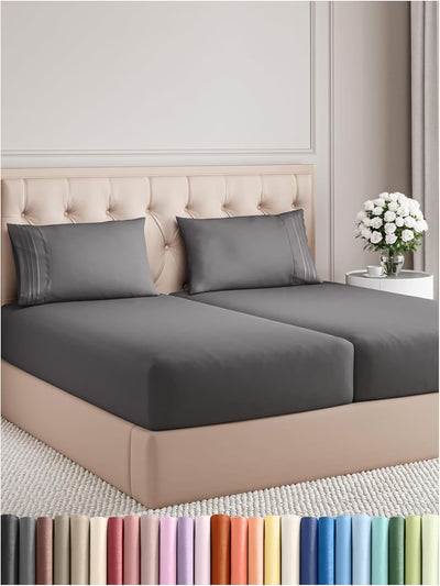 Queen 4-Pc White Sheet Set – Soft, Cooling, Luxury