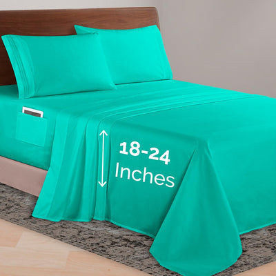 Queen 4-Pc Microfiber Sheet Set – Cream, 1500TC