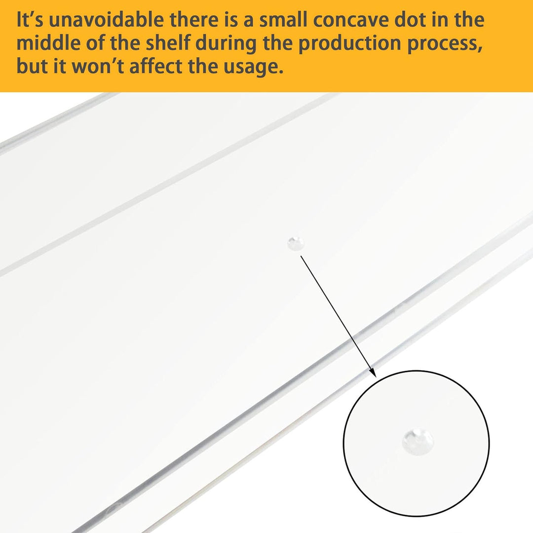 Clear Acrylic Floating Shelves – Set of 3 (15") | Wall-Mounted Invisible Display for Books, Decor & Makeup