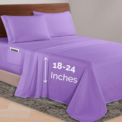 Queen 4-Pc Microfiber Sheet Set – Cream, 1500TC