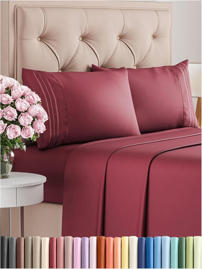Queen 4-Pc White Sheet Set – Soft, Cooling, Luxury