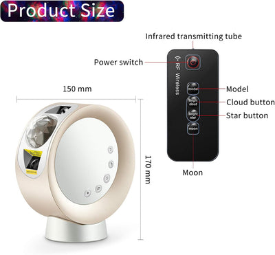 LED Sky Projector Light, Galaxy Lighting, Nebula Star Night Lamp with Base and Remote Control for Gaming Room, Home Theater, Bedroom , or Mood Ambiance (Gold)