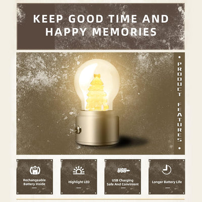 Christmas Tree Table Lamp Retro Bulb Lamp LED Glass Table Bedside Lamps Best Gift for Kids