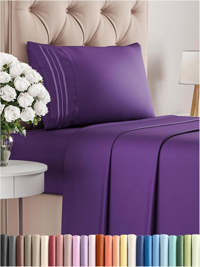 Queen 4-Pc White Sheet Set – Soft, Cooling, Luxury