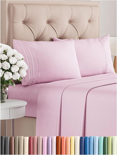 Queen 4-Pc White Sheet Set – Soft, Cooling, Luxury