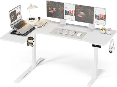 59" L-Shaped Standing Desk – Adjustable Electric Desk