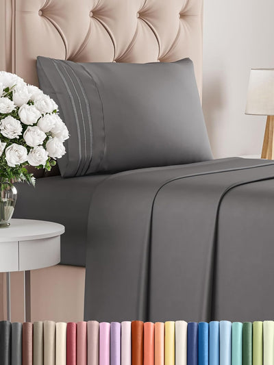 Queen 4-Pc White Sheet Set – Soft, Cooling, Luxury