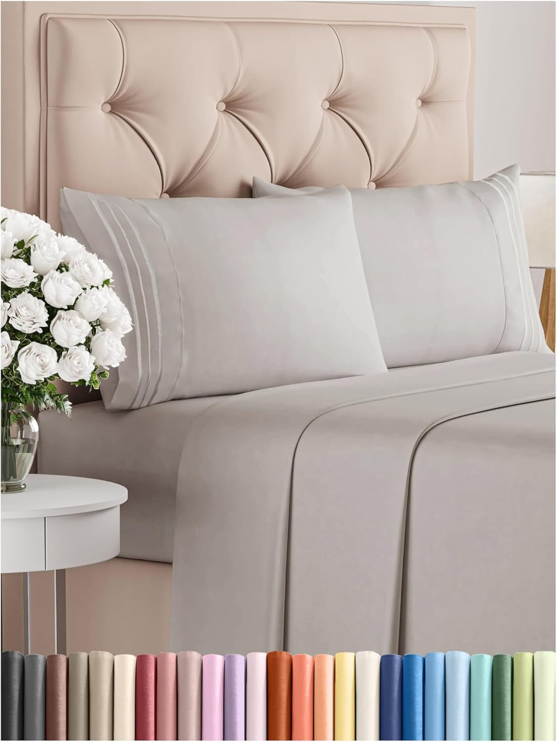 Queen 4-Pc White Sheet Set – Soft, Cooling, Luxury