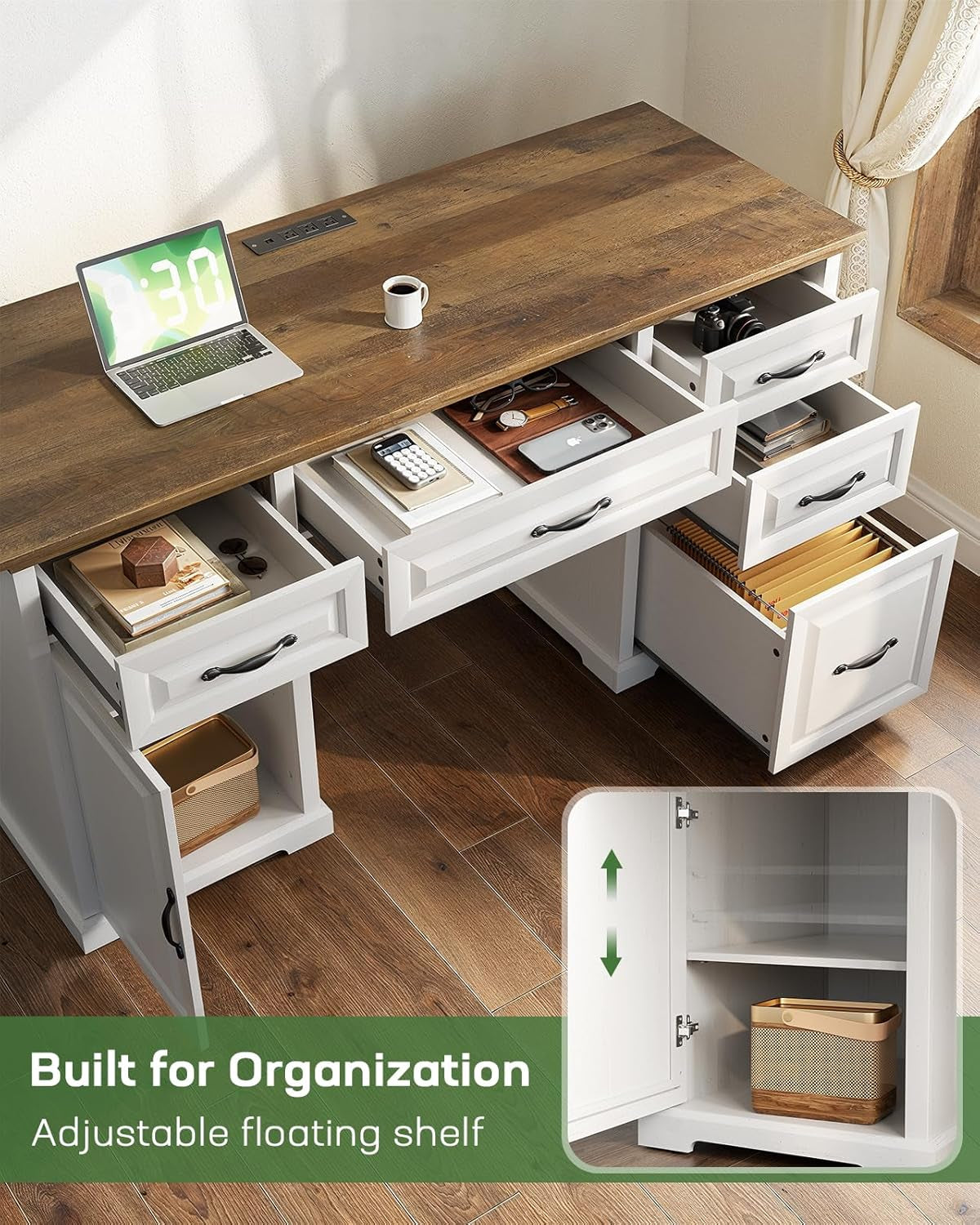 Farmhouse 60" Executive Desk – Rustic Office Desk