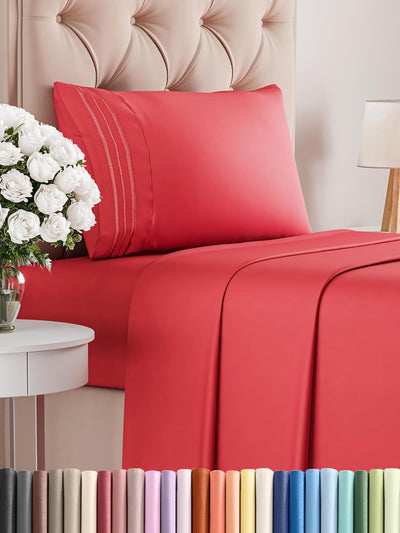 Queen 4-Pc White Sheet Set – Soft, Cooling, Luxury