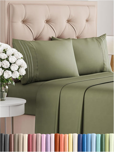 Queen 4-Pc White Sheet Set – Soft, Cooling, Luxury