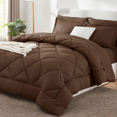 King Size Comforter Set – 7 Piece Dark Grey