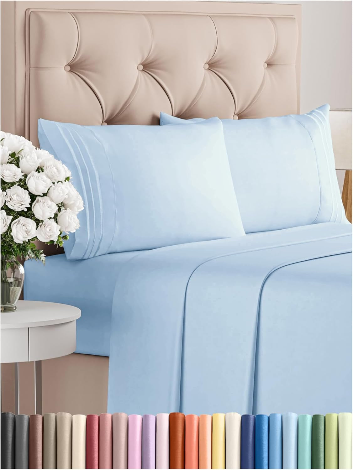 Queen 4-Pc White Sheet Set – Soft, Cooling, Luxury