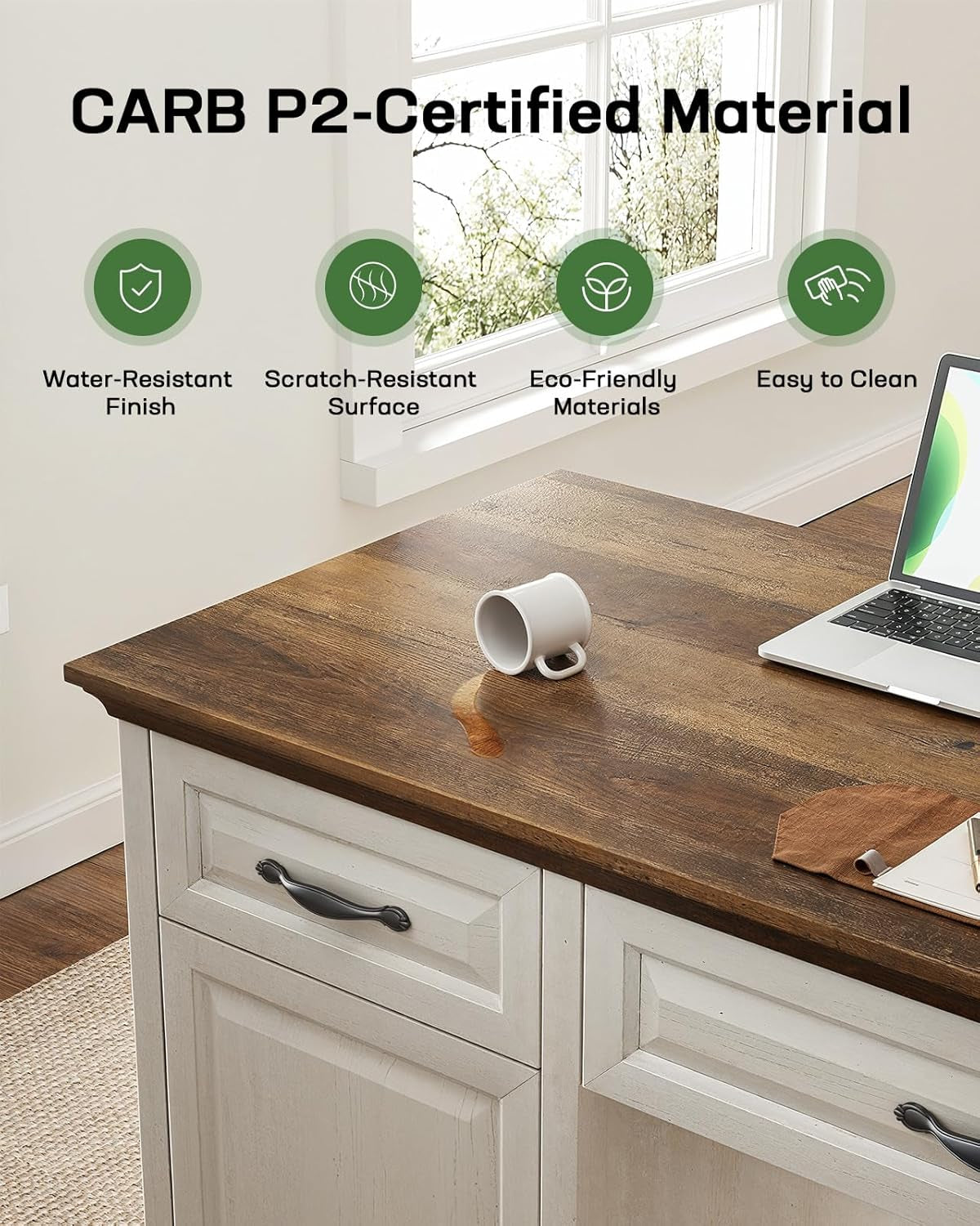 Farmhouse 60" Executive Desk – Rustic Office Desk