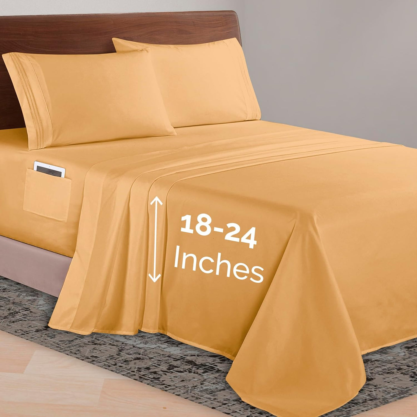 Queen 4-Pc Microfiber Sheet Set – Cream, 1500TC